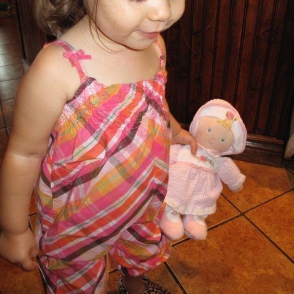 H&M Paris Plaid Trapeze Smocked Playsuit Jumpsuit - Picture 2 of 8